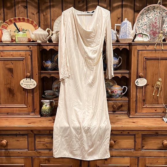 Zara Dresses & Skirts - Zara Winter White cowl neck maxi